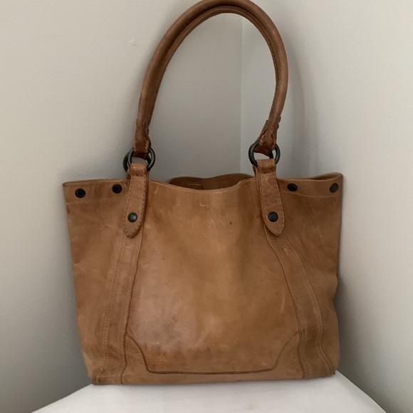 Frye Melissa distressed large handbag tote Washed Leather - Picture 6 of 15